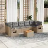 Image de vidaXL Salon de jardin avec coussins 8pcs mélange beige résine tressée