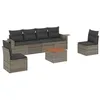 Image de vidaXL Salon de Jardin avec Coussins 7 pcs, Canapés de Terrasse, Ensemble de Meubles de Patio, Mobilier d'Extérieur, Gris Résine Tressée