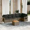 Image de vidaXL Salon de jardin avec coussins 7 pcs gris résine tressée