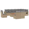 Image de vidaXL Salon de Jardin et Coussins 11 pcs mélange Beige résine tressée