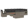 Image de vidaXL Salon de Jardin avec Coussins 11 pcs, Canapés de Terrasse, Ensemble de Meubles de Patio, Mobilier d'Extérieur, Gris Résine Tressée