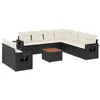 Image de vidaXL Salon de Jardin avec Coussins 10 pcs, Canapés de Terrasse, Ensemble de Meubles de Patio, Mobilier d'Extérieur, Noir Résine Tressée