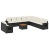 Image de vidaXL Salon de Jardin avec Coussins 12 pcs, Canapés avec Dossier, Ensemble de Meubles, Mobilier de Terrasse Patio, Noir Résine Tressée