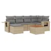 Image de vidaXL Salon de Jardin avec Coussins 7 pcs, Canapés de Terrasse, Ensemble de Meubles de Patio, Mobilier d'Extérieur, Mélange Beige Résine Tressée