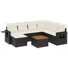 Image de vidaXL Salon de Jardin avec Coussins 8 pcs, Canapés de Terrasse, Ensemble de Meubles de Patio, Mobilier d'Extérieur, Noir Résine Tressée