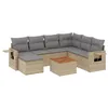 Image de vidaXL Salon de Jardin avec Coussins 8 pcs, Canapés de Terrasse, Ensemble de Meubles de Patio, Mobilier d'Extérieur, Mélange Beige Résine Tressée