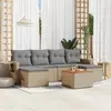 Image de vidaXL Salon de jardin avec coussins 7pcs mélange beige résine tressée