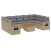 Image de vidaXL Salon de Jardin avec Coussins 10 pcs, Canapés de Terrasse, Ensemble de Meubles de Patio, Mobilier d'Extérieur, Mélange Beige Résine Tressée