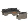 Image de vidaXL Salon de Jardin avec Coussins 10 pcs, Canapés de Terrasse, Ensemble de Meubles de Patio, Mobilier d'Extérieur, Gris Résine Tressée
