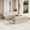 Image de vidaXL Salon de jardin 11 pcs avec coussins beige résine tressée