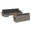 Image de vidaXL Salon de Jardin avec Coussins 11 pcs, Canapés de Terrasse, Ensemble de Meubles de Patio, Mobilier d'Extérieur, Gris Résine Tressée
