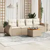 Image de vidaXL Salon de jardin avec coussins 5 pcs beige résine tressée