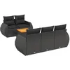 Image de vidaXL Salon de Jardin 6 pcs avec Coussins Noir résine tressée