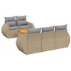 Image de vidaXL Salon de Jardin avec Coussins 6 pcs, Canapés de Terrasse, Ensemble de Meubles de Patio, Mobilier d'Extérieur, Beige Résine Tressée