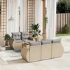Image de vidaXL Salon de jardin avec coussins 6 pcs beige résine tressée