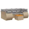 Image de vidaXL Salon de Jardin avec Coussins 7 pcs, Canapés de Terrasse, Ensemble de Meubles de Patio, Mobilier d'Extérieur, Beige Résine Tressée