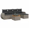 Image de vidaXL Salon de Jardin 6 pcs avec Coussins Gris résine tressée