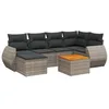 Image de vidaXL Salon de Jardin avec Coussins 7 pcs, Canapés de Patio, Ensemble de Meubles, Mobilier de Terrasse Extérieur, Gris Résine Tressée