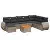 Image de vidaXL Salon de Jardin avec Coussins 9 pcs, Canapés de Patio, Ensemble de Meubles, Mobilier de Terrasse Extérieur, Gris Résine Tressée