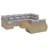 Image de vidaXL Salon de Jardin avec Coussins 10 pcs, Canapés de Terrasse, Ensemble de Meubles de Patio, Mobilier d'Extérieur, Beige Résine Tressée