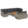 Image de vidaXL Salon de Jardin avec Coussins 10 pcs, Canapés de Terrasse, Ensemble de Meubles de Patio, Mobilier d'Extérieur, Gris Résine Tressée