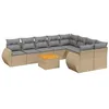Image de vidaXL Salon de Jardin avec Coussins 10 pcs, Canapés de Terrasse, Ensemble de Meubles de Patio, Mobilier d'Extérieur, Beige Résine Tressée