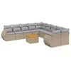 Image de vidaXL Salon de Jardin avec Coussins 11 pcs, Canapés de Terrasse, Ensemble de Meubles de Patio, Mobilier d'Extérieur, Beige Résine Tressée