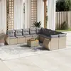 Image de vidaXL Salon de jardin 11 pcs avec coussins beige résine tressée