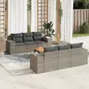 Image de vidaXL Salon de jardin avec coussins 7 pcs gris résine tressée