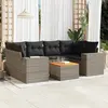 Image de vidaXL Salon de jardin avec coussins 7 pcs gris résine tressée