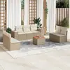 Image de vidaXL Salon de jardin avec coussins 8 pcs beige résine tressée