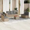 Image de vidaXL Salon de jardin avec coussins 8 pcs beige résine tressée