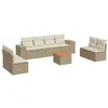 Image de vidaXL Salon de Jardin avec Coussins 9 pcs, Canapés et Table de Terrasse, Ensemble de Meubles d'Extérieur Patio, Moderne, Beige Résine Tressée