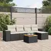 Image de vidaXL Salon de jardin 6 pcs avec coussins noir résine tressée