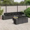 Image de vidaXL Salon de jardin 9 pcs avec coussins noir résine tressée