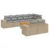 Image de vidaXL Salon de Jardin avec Coussins 9 pcs Beige résine tressée