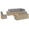 Image de vidaXL Salon de Jardin avec Coussins 9 pcs Beige résine tressée