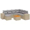 Image de vidaXL Salon de Jardin avec Coussins 8 pcs Beige résine tressée