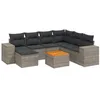 Image de vidaXL Salon de Jardin avec Coussins 8 pcs, Canapés de Terrasse, Ensemble de Meubles de Patio, Mobilier d'Extérieur, Gris Résine Tressée