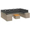 Image de vidaXL Salon de Jardin avec Coussins 10 pcs, Canapés de Terrasse, Ensemble de Meubles de Patio, Mobilier d'Extérieur, Gris Résine Tressée