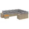 Image de vidaXL Salon de Jardin avec Coussins 10 pcs, Canapés de Terrasse, Ensemble de Meubles de Patio, Mobilier d'Extérieur, Beige Résine Tressée