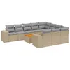 Image de vidaXL Salon de Jardin avec Coussins 11 pcs, Canapés de Terrasse, Ensemble de Meubles de Patio, Mobilier d'Extérieur, Beige Résine Tressée