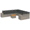 Image de vidaXL Salon de Jardin avec Coussins 11 pcs, Canapés de Terrasse, Ensemble de Meubles de Patio, Mobilier d'Extérieur, Gris Résine Tressée