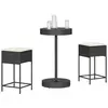 Image de vidaXL Ensemble de bar de jardin 3 pcs avec coussins noir poly rotin