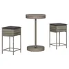 Image de vidaXL Ensemble de Bar de Jardin 3 pcs et Coussins Gris résine tressée, Ensemble de Bar, Ensemble de Bar de Patio, Ensemble de Table de pub
