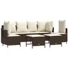 Image de vidaXL Salon de Jardin avec Coussins 5 pcs Marron résine tressée, Ensemble de canapés d'extérieur, Salon de Jardin, Ensemble de canapés en résine tressée