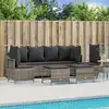 Image de vidaXL Salon de jardin 5 pcs avec coussins gris résine tressée