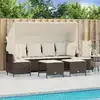 Image de vidaXL Salon de jardin avec coussins 5 pcs marron résine tressée