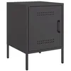 Image de vidaXL Table de Chevet Noir 36x39x50,5 cm Acier, Armoire, Armoire latérale, Support de téléphone, Table de Chevet, mobilier de Chambre à Coucher