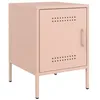 Image de vidaXL Table de Chevet Rose 36x39x50,5 cm Acier, Armoire, Armoire latérale, Support de téléphone, Table de Chevet, mobilier de Chambre à Coucher
